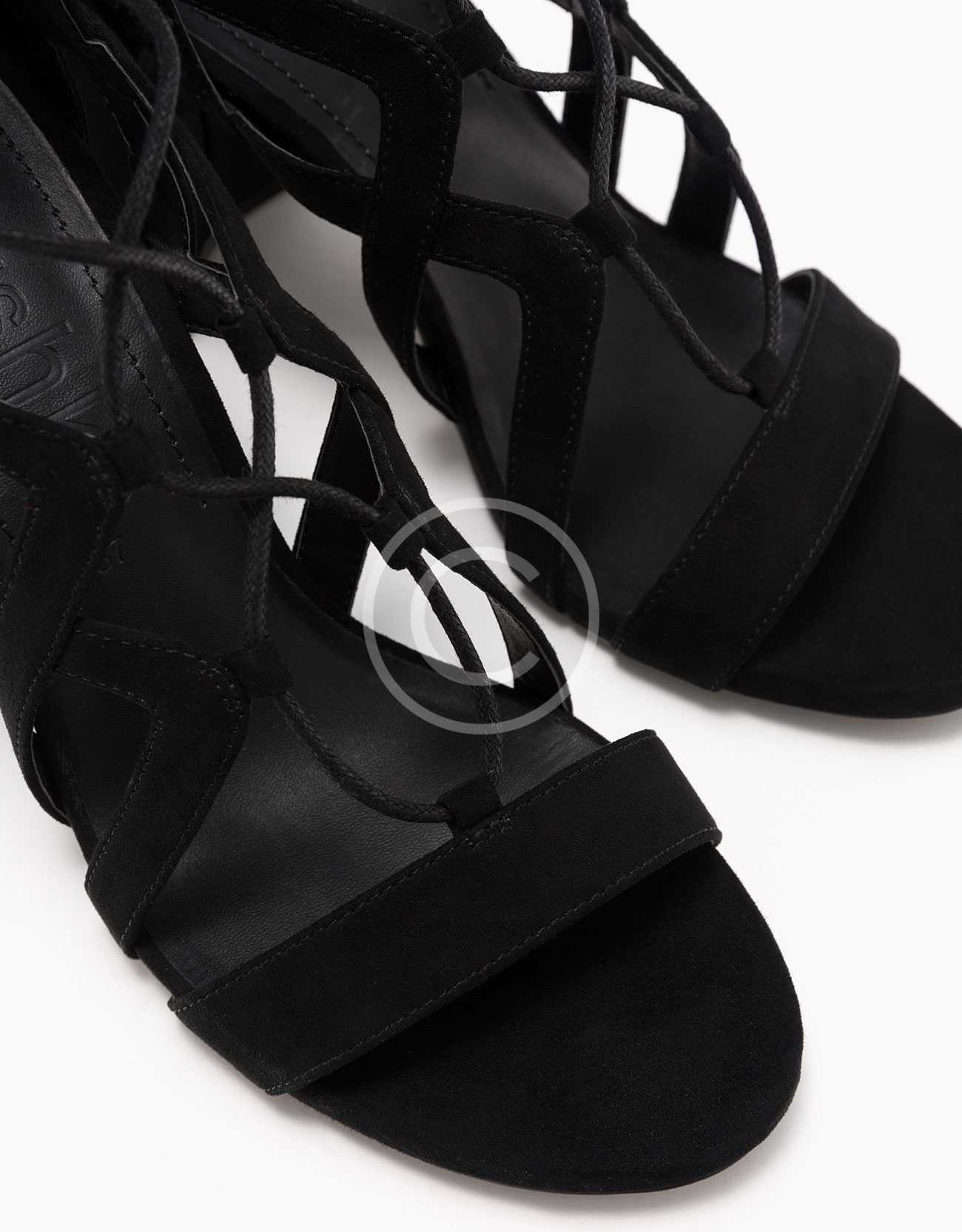Block High Heel Sandals With Straps and Laces — изображение 3