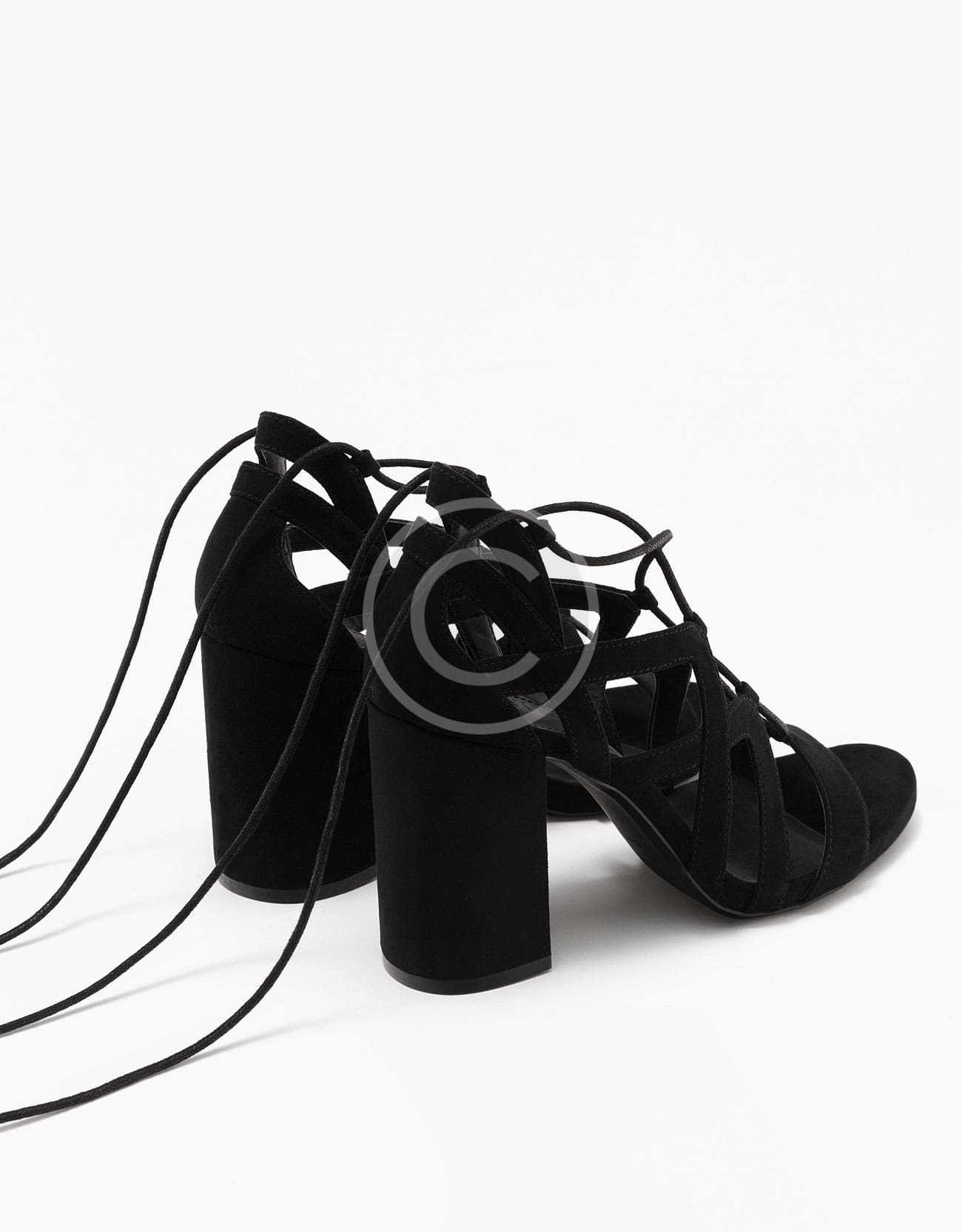 Block High Heel Sandals With Straps and Laces — изображение 4