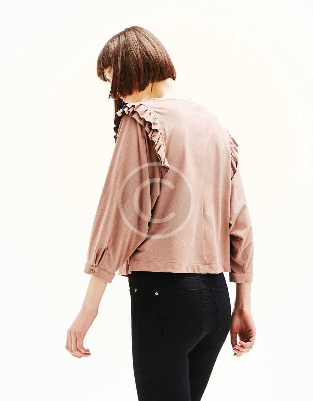 Pleated Blouse With Flared Sleeve — изображение 3