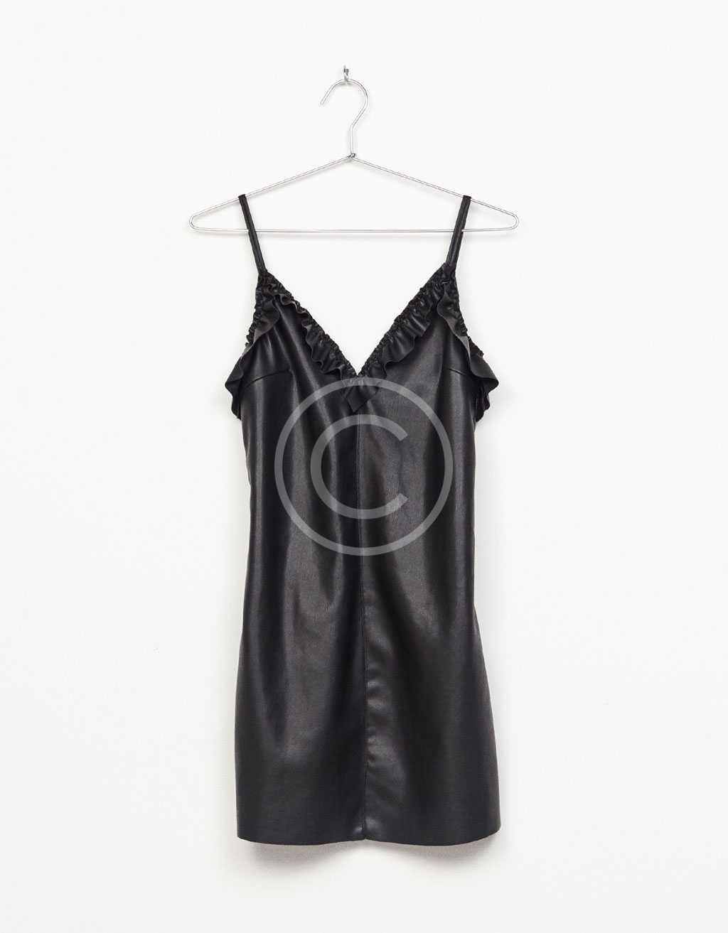 Off-The-Shoulder Leather Dress — изображение 5